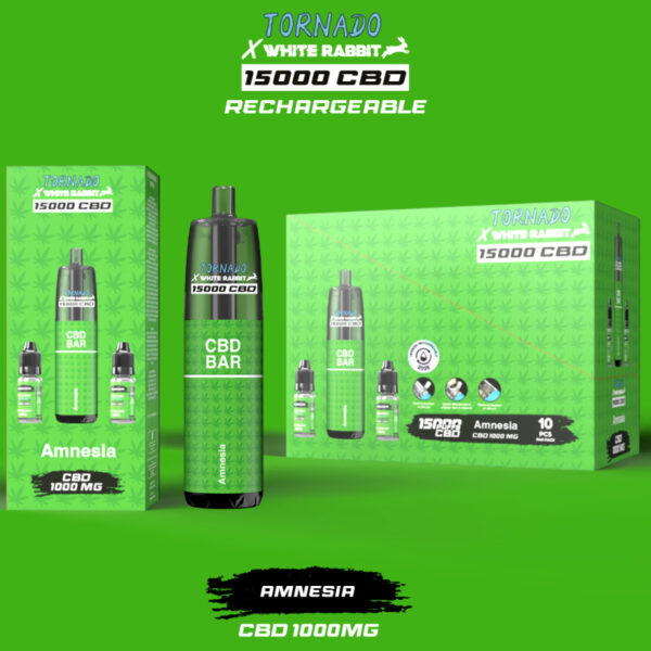 Puff Tornado 15000 CBD (Boite de 10) by Tornado et White Rabbit